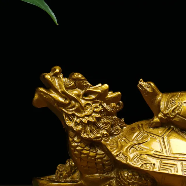 1PC Gold Feng Shui Dragon Turtle Tortoise State Figurine Coin Money Wealth Lu G1