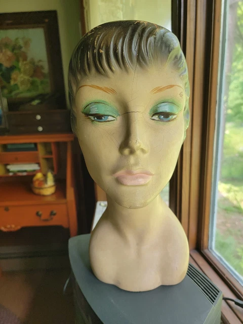 Vintage Female Head Display Form