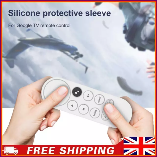 Anti Lost TV Remote Control Cover for Google TV/Google Chromecast 2020 (White)