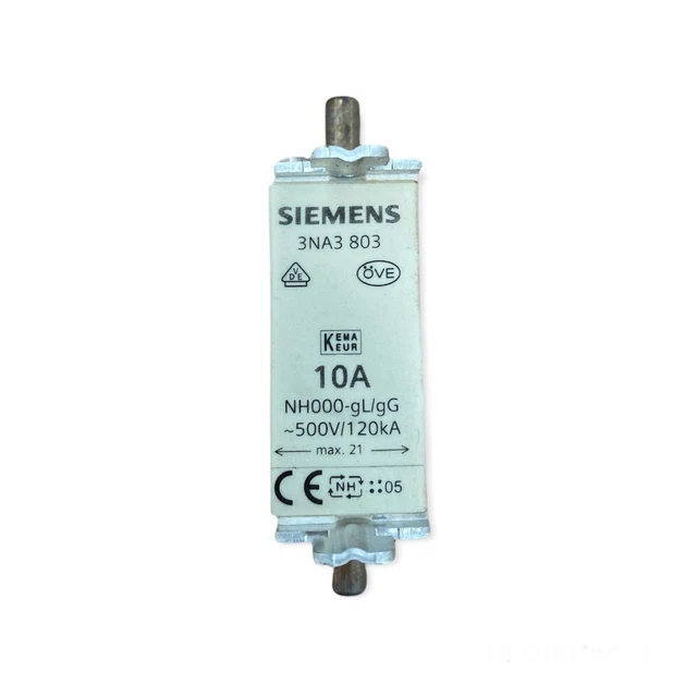 Fusible A Couteau Siemens 3NA3 803 10A NH000 500V 120kA