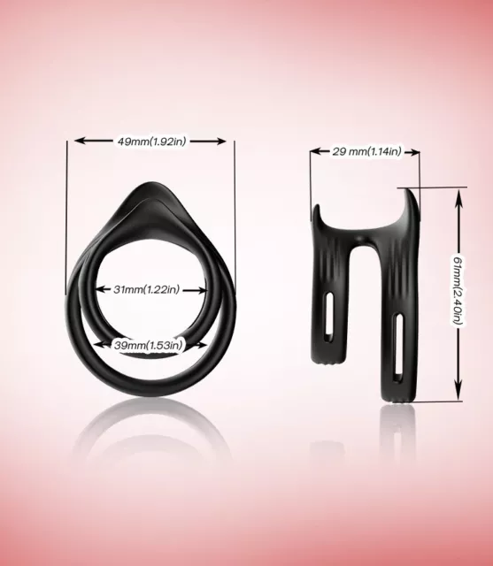 Double Ring Penis Ring, Stretchable Silicone Penis Rings, Cockring for Men 3