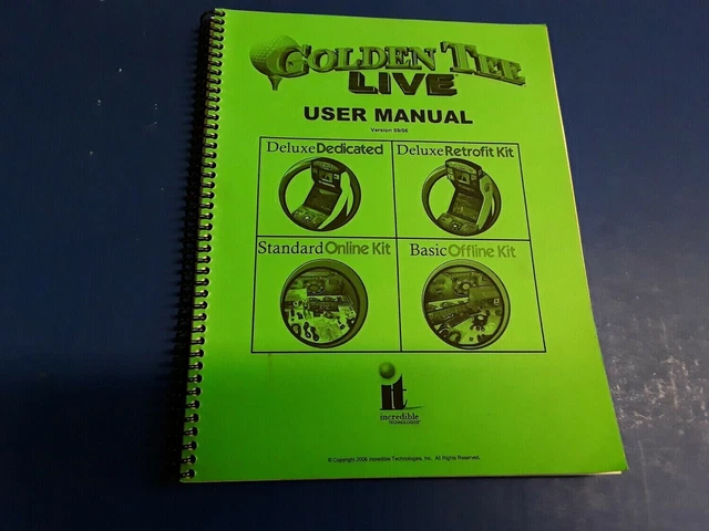 Golden Tee Live by IT Video Arcade Game User Manual Version 09/06
