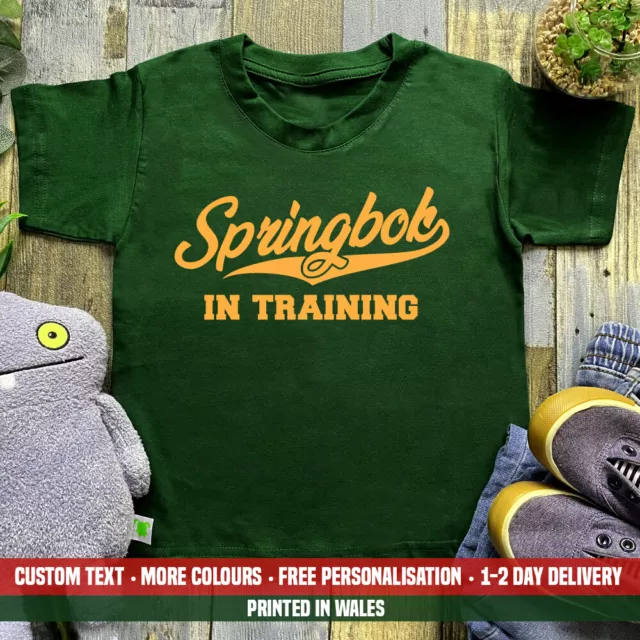 Kids Springbok In Training T-shirt Rugby South Africa Kit African Birthday Gift