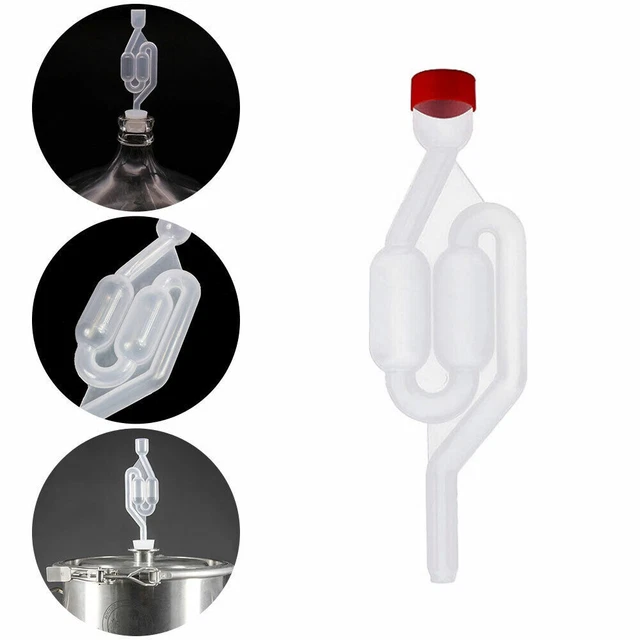 Gärröhrchen 5 Stück Set Gärrohr Wein Gärspund Spund Röhrchen Kunststoff Deckel