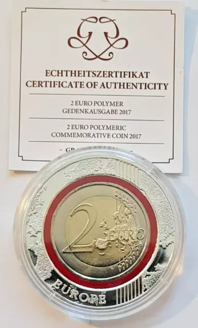 2 EURO MONACO 2017 " GRACIA PATRICIA ", Polymerring, Zertifikat #K3-1/17