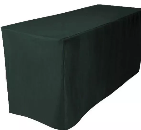 5' ft. Fitted Polyester Table Cover Trade show Booth DJ Tablecloth Hunter Green