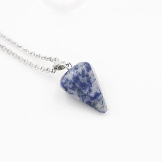 Hexagonal Natural Quartz Crystal Chakra Healing Point Pendant Necklace Jewelry