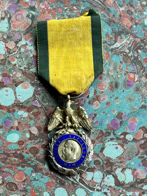 France Médaille Militaire 2Ème Type En Vermeil Argent Et Émail Second Empire