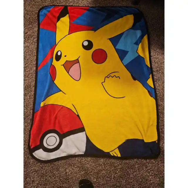 Pokemon Pikachu Pokeball 48 x 60 2016 Northwrst Soft Plush Fleece Blanket