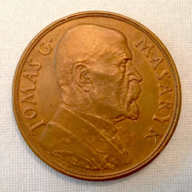~1935 Tomas Masaryk  Pres. Of Czechoslovakia 50 Mm Bronze Medal