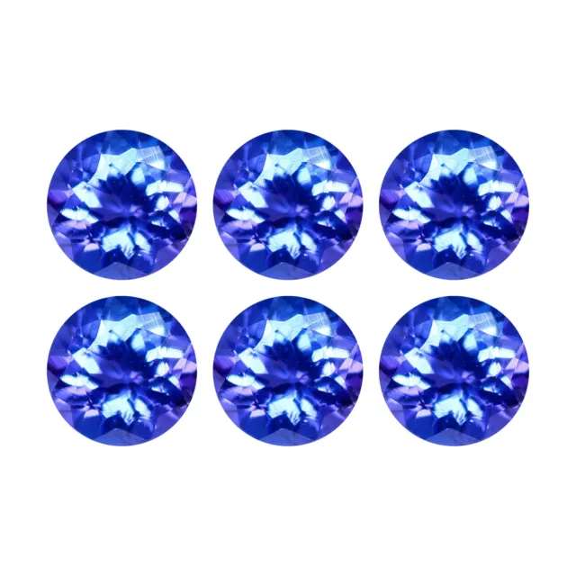3.16 Ct IF [6 Pcs Lot] Great look Round 5 MM AAA Bluish violet Natural Tanzanite