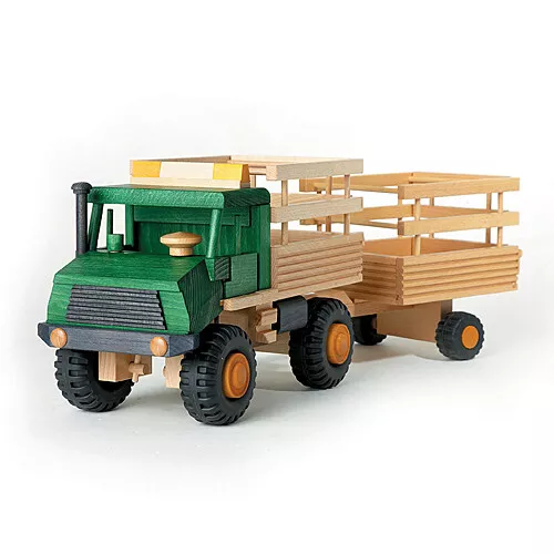 Uniwood 11306 Holzspielzeug Anhänger für Lkw Heuwagen