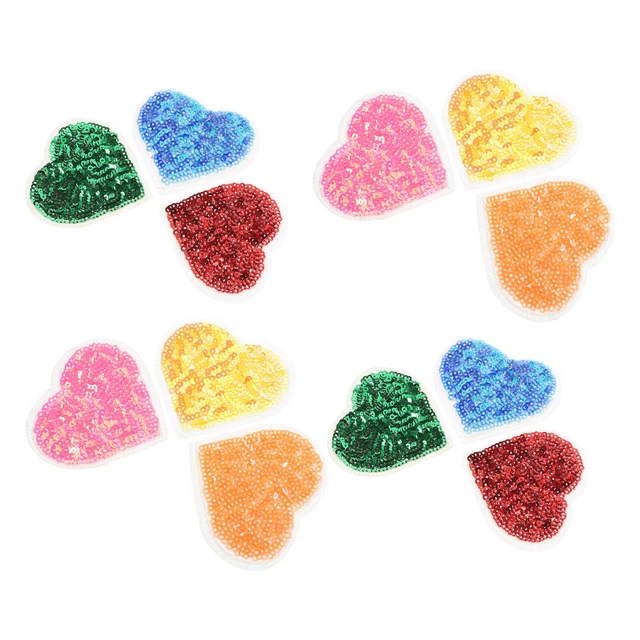 12pcs herzförmig auf Pailletten Liebe Herz gesticktes Nähen auf Applikationen