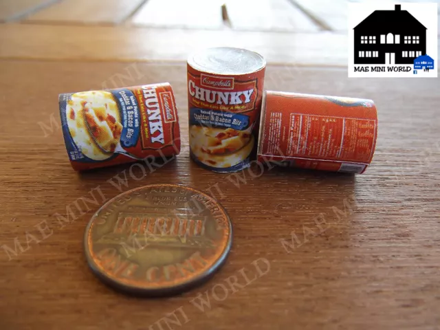 3 Latas miniatura "Chunky". Escala 1:6.