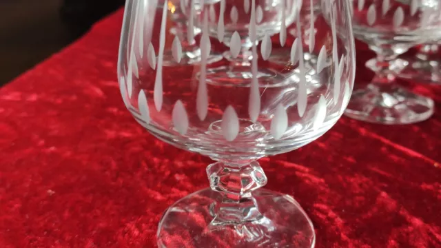 6 Cognac Schwenker Gläser 11 cm Tropfen Schliff Vintage 60er 70er Jahre 3