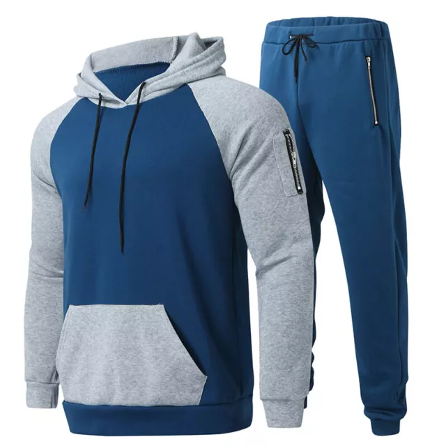 Tracksuit Sport Suit Hoodie Sweater Jogging Sweatshirt Pullover Jacket Pant Set~
