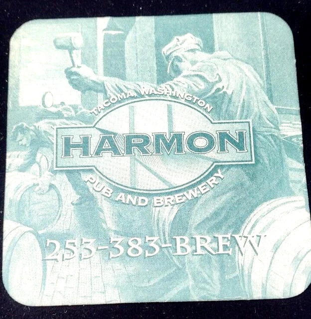 Lot 2 Beer Coasters Harmon Pub And Brewery Tacoma Washington Appx 3.5"
