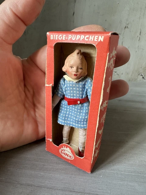 Petite Poupée Ancienne Allemande en Boîte d'origine