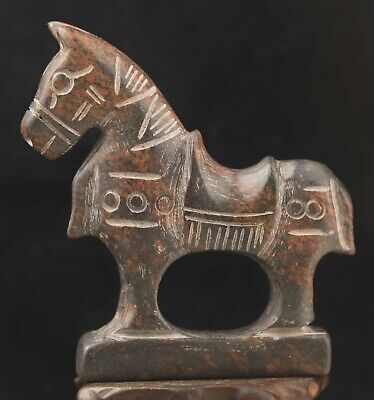 Chinese old natural jade hand-carved statue horse pendant i