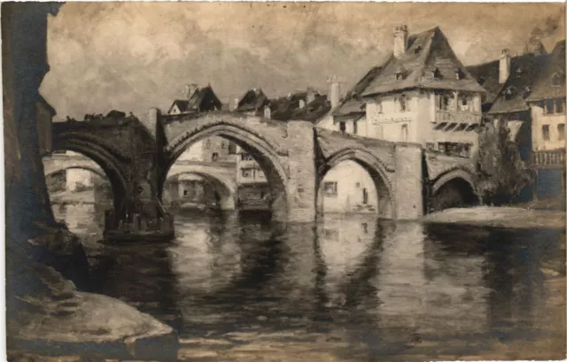 CPA CHARLES J. BERGES Le Vieux-Pont sur le Lot. Salon de 1914 (286883)