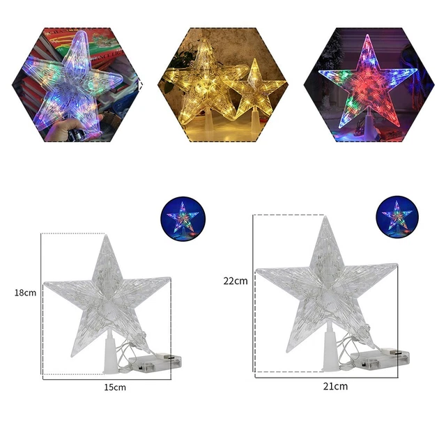 Hermosa Luz Superior Estrella Para Fiesta Navidad Estrella Copa de Árbol Decoración Única Navidad