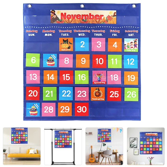 EARLY LEARNING CALENDAR Poster Teaching Calendar Wall Chart Calendar £