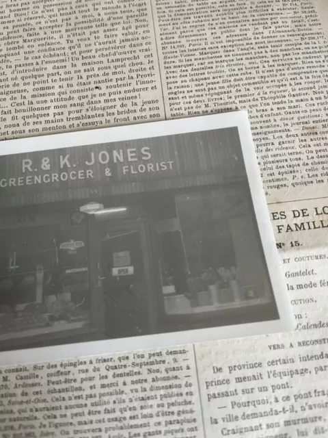 R & K Jones  Greengrocer Shop Birds Eye Vintage Photo