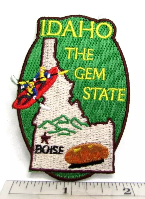 Vintage Idaho The Gem State Jacket Patch Boise Kayaking Potato Travel Souvenir