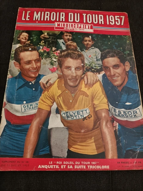 Photo Ancienne – Tour De France 1957 : Jacques Anquetil En Pleine Course, Suisse