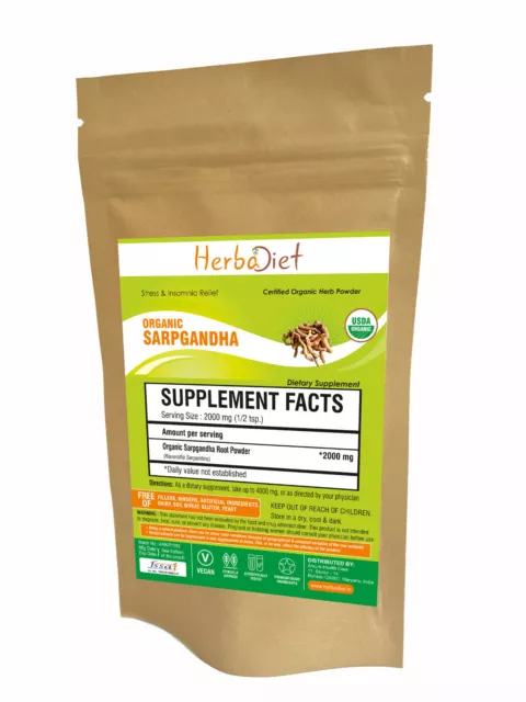 Organic Sarpgandha Root Powder Indian Snakeroot Rauwolfia Serpentina Insomnia