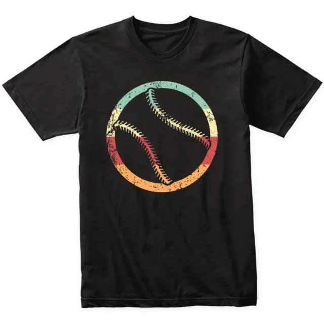 Baseball Softball Silhouette Retro Sports T-Shirt - Retro Colors