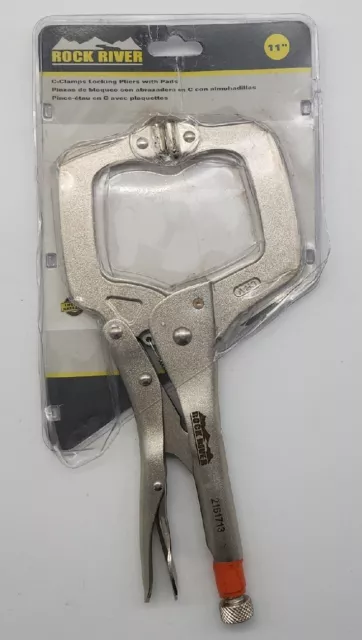 C-Clamp Locking Pliers 11" Rock River Flat 2161713  w/Pads Pivoting Jaw