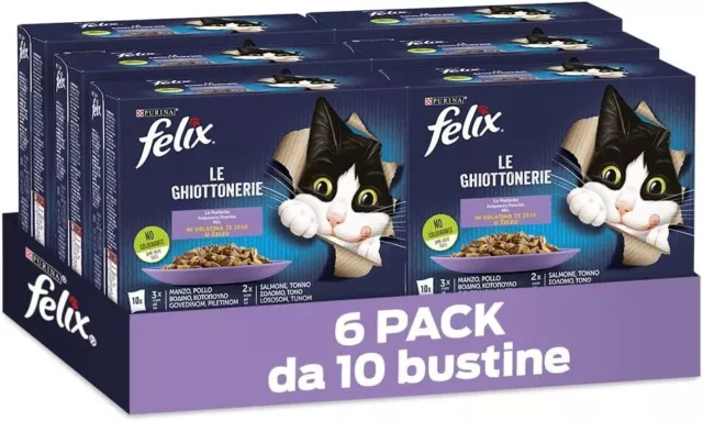 cibo per gatti umido  Felix "le ghiottonerie" senza coloranti, di alta qualità