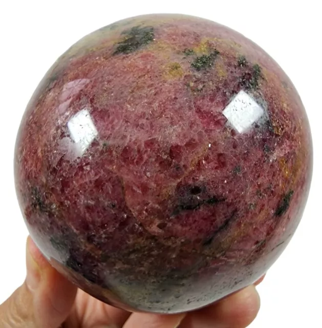 Rhodonite Crystal Polished Sphere 1lb 8.5oz.