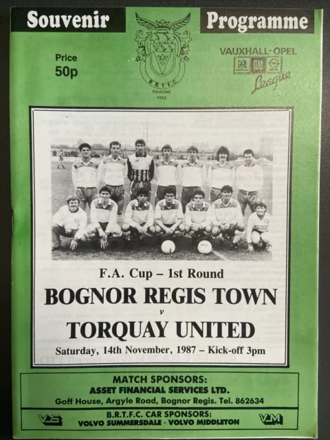 Bognor Regis Town v Torquay United(FA Cup 1st round 87/8) 14/11/87