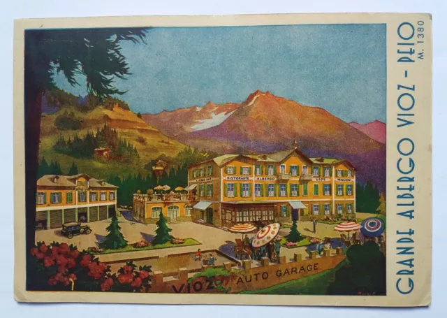 PEJO PEIO Albergo Vioz cartolina pubblicitaria pubblicità 1939 montagna anni '30