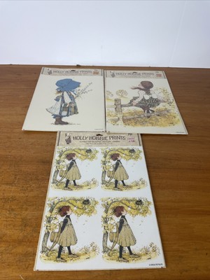 Lot Of 3 Vintage Holly Hobbie - 8" By 10" Decoupage Framing Prints  NEW
