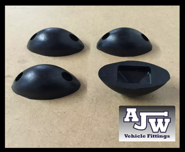 4 X Rubber Mouse Buffer Oval Black Truck Trailer Horsebox Tipper Tail Board