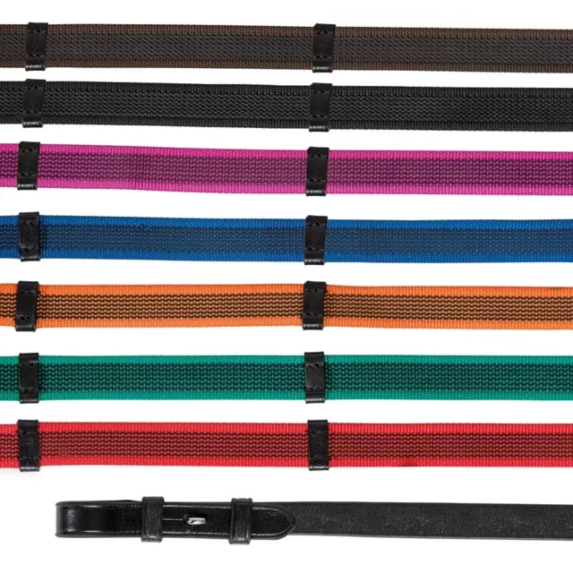 Shires Aviemore Continental Rubber Grip Reins, 5 Colours, 2 Sizes.