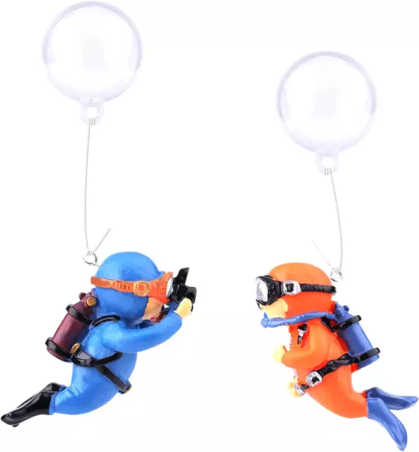 2 Pack Fish Tank Decorations, Cute Little Diver Aquarium Decoration Fish Tank Aq