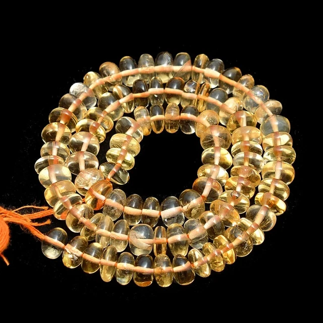 Naturel AAA Miel Citrine Lisse 6-7MM Pierre Précieuse Rondelle Perles 13 " Brin