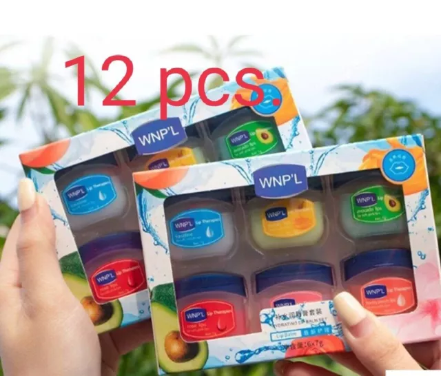 12 pcs Lip Balm Set Vaseline Petroleum Jelly Lip Care Anti-Drying & Moisturising