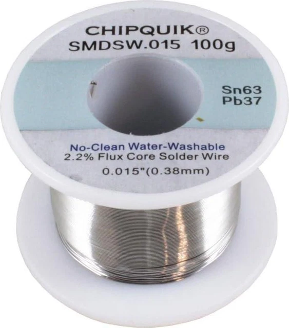 Chip Quik SMDSW.015 100g Solder Wire 63/37 Tin/Lead no-clean .015 100g ULTRA