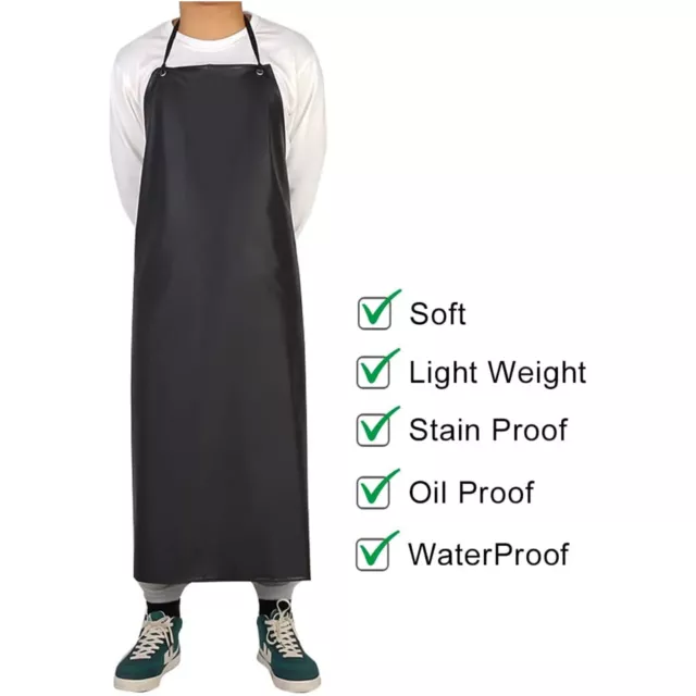 Heavy Duty Vinyl Waterproof Apron Kitchen Work Oil Stain Proof Industrial Apron 3