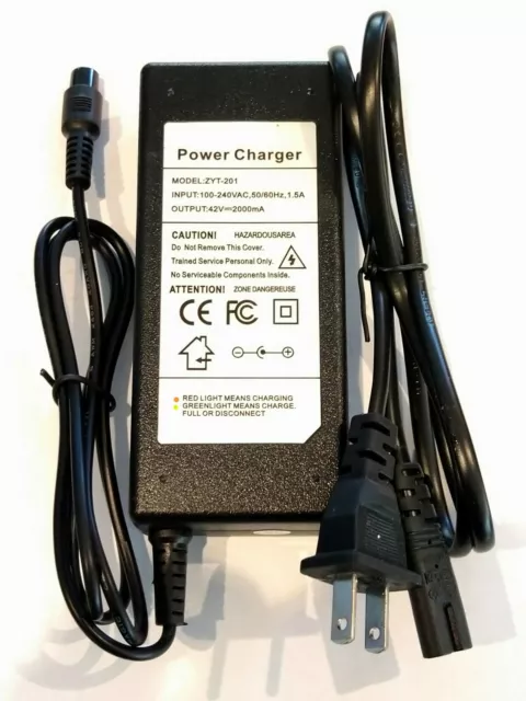 Power Adapter Charger 42v 2.0A For 2 Wheel Self Balancing Scooter Hoverboard