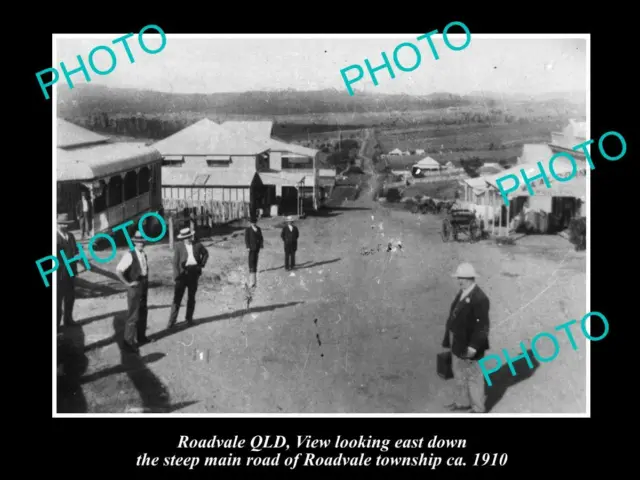 OLD 8x6 HISTORIC PHOTO OF ROADVALE QLD VIEW OF THE MAIN STREET c1910