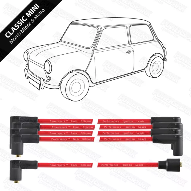 Classic Mini Metro and Morris Performance 10mm Red Silicone HT Leads