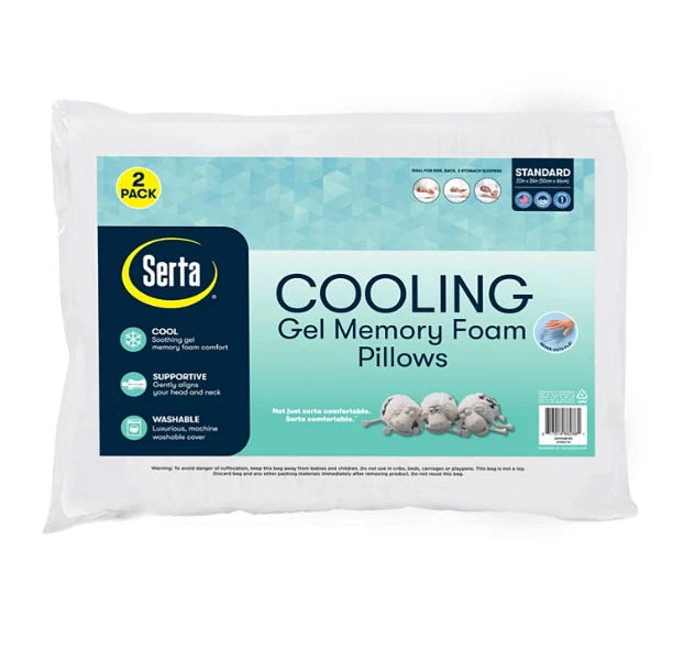 Serta Gel Memory Foam Cluster Classic Standard Bed Pillows 2-pack