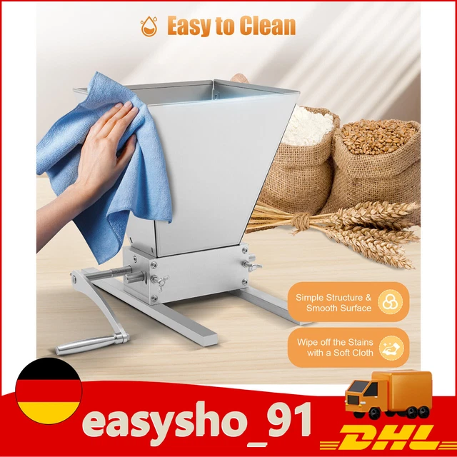 DioPaiB Manuelle Getreidemühle 4L - Verstellbare Schrotmühle Für Mais & Getreide | Traglast 11lbs