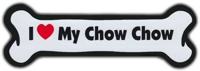 Dog Bone Magnet: I LOVE MY CHOW CHOW | Dogs Doggy | Car Automobile